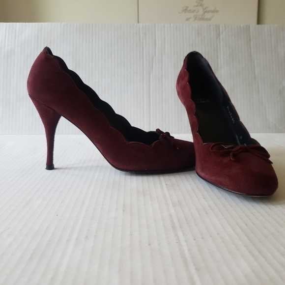 STUART WEIZTMAN BURGUNDY SUEDE PUMP HEEL SHOE SIZE 8M - Picture 4 of 15